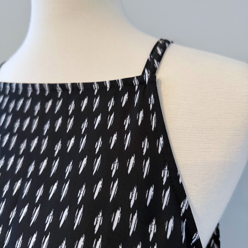 Worthington Black White Ikat Print Halter Neck Tank Top Women's Size S - Picture 3 of 10
